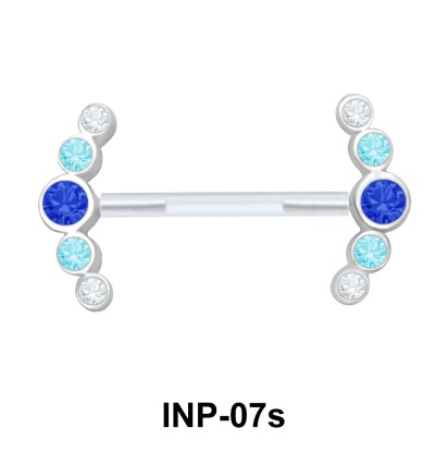 Multiple Rhinestone Double Nipple Piercing INP-07s